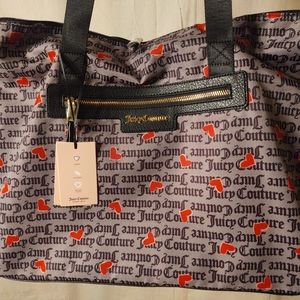 JUICY COUTURE grey/black/red tote. NWT.